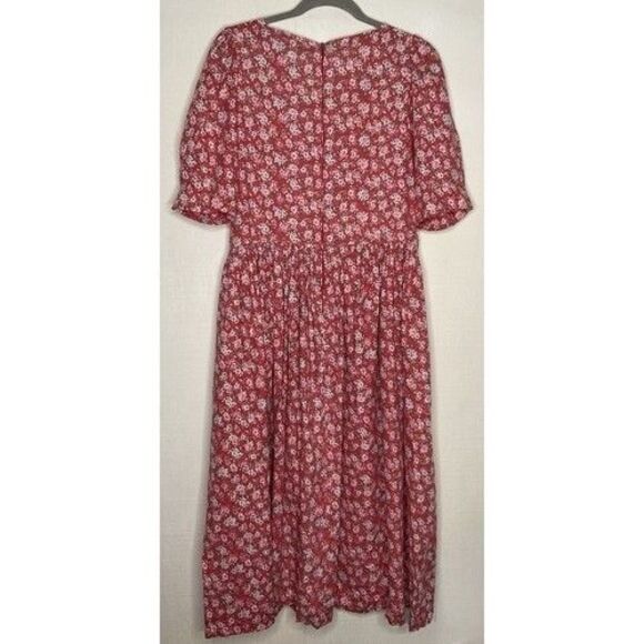 VTG Laura Ashley Cottagecore Floral Puff Sleeve Prairie Maxi Dress Women Size 14 - Picture 7 of 10